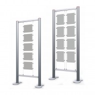 Cable Display Stands “Wiro Centro”  - 4 x DIN A3 (420 mm. x 297 mm.) - Landscape